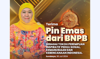 Khofifah Indar Parawansa Terima Pin Emas dari BNPB