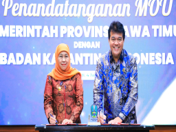 Badan Karantina Indonesia Teken MoU dengan Pemprov Jatim Dirikan Pusat Instalasi Karantina Terpadu Pertama di Indonesia