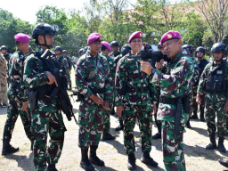 Ratusan Prajurit Brigif 2 Marinir Gelar Apel Kesiapan Personel dan Material