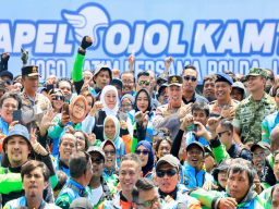 Kapolri dan Gubernur Khofifah Apel Bersama 4.425 Ojol Jogo Jatim