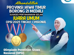 Jawa Timur Kembali Juara Umum Olimpiade Penelitian Siswa Nasional Tahun 2025
