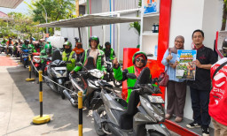Kado HJKS 733, Ratusan Ojol Surabaya Dapat BBM Gratis