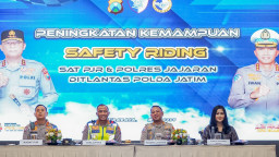 Sambut Hari Bhayangkara ke-80, Sat PJR Polda Jatim Gelar Peningkatan Kemampuan Safety Riding