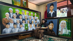 Ada Lukisan Monumental Wajah 25 Muassis NU, Hingga Gus Dur dan Khofifah di Pameran 100 Lukisan Menyambut Muktamar NU