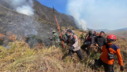 Potret Perjuangan Personel Gabungan Padamkan Kebakaran Bromo