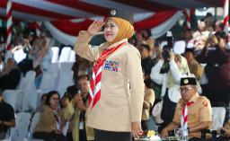 Hadiri Apel Hari Pramuka ke-65 Kwarda Jatim, Gubernur Khofifah Optimis Pramuka Jadi Penggerak Ketahanan Pangan