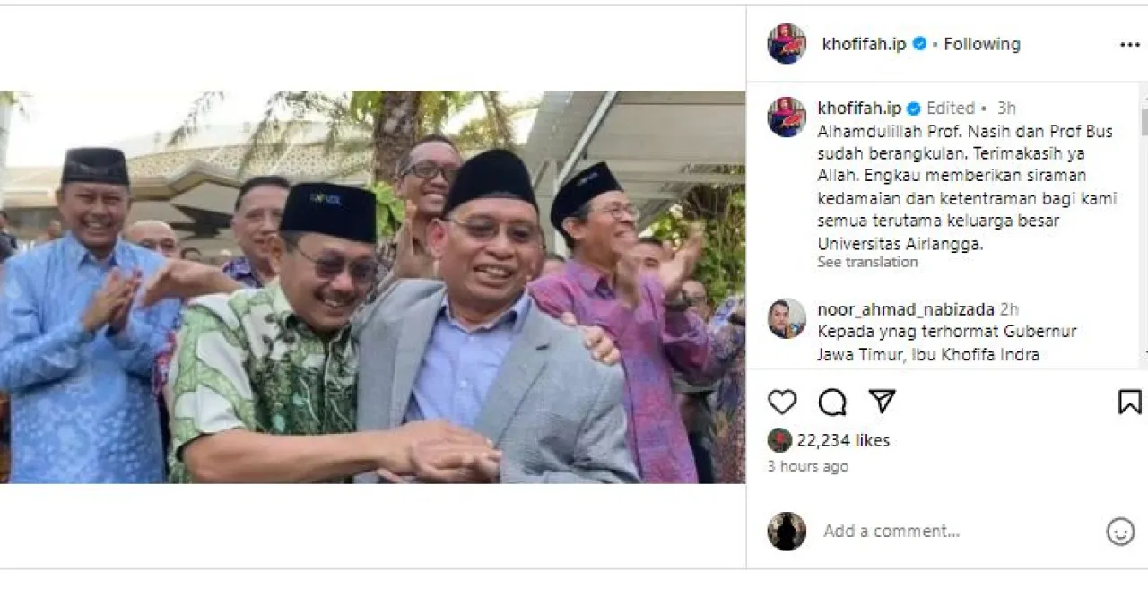 Kontroversi Pemecatan Dekan FK Unair, Prof Bus dan Prof Nasih Akhirnya Berpelukan