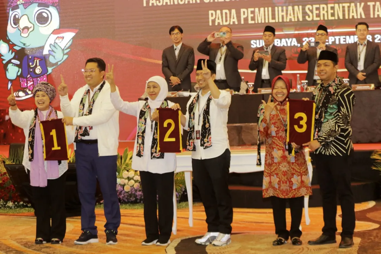 Nomor Urut Pasangan Cagub-Cawagub Jatim 2024