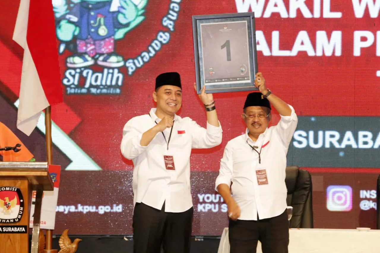 Pilwali Surabaya 2024, Eri-Armuji Dapat Nomor Urut 1
