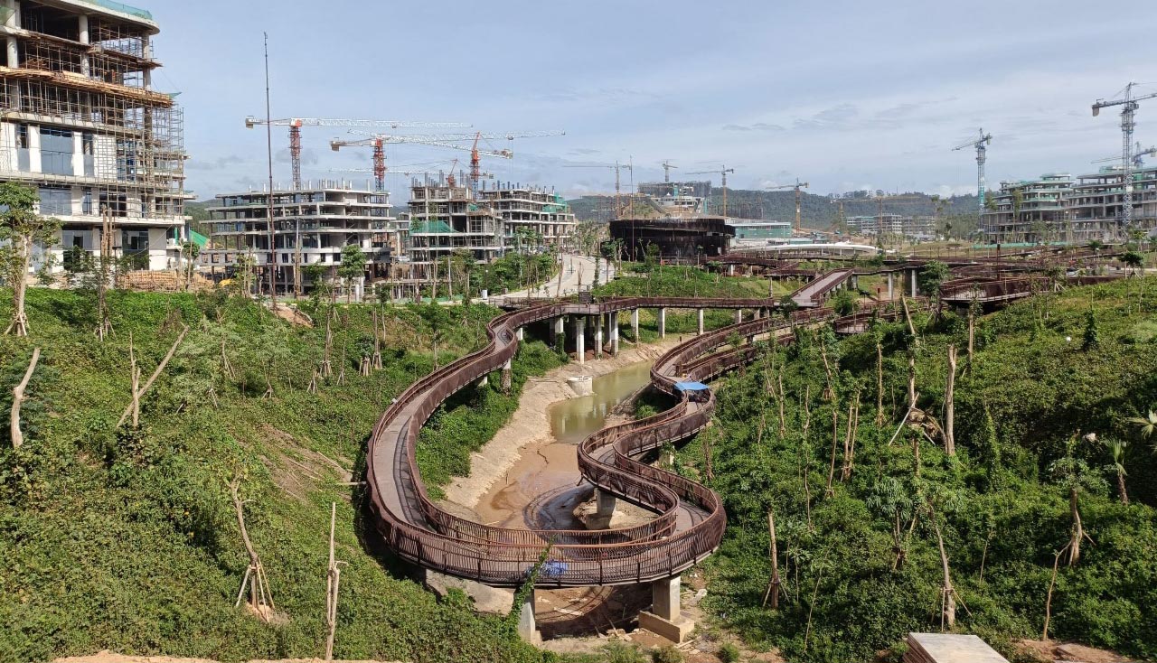 Kawasan Inti Pusat Pemerintahan (KIPP) di Ibu Kota Nusantara (IKN) yang juga dibangun menggunakan produk green cement dari SIG. AyoFoto/SIG