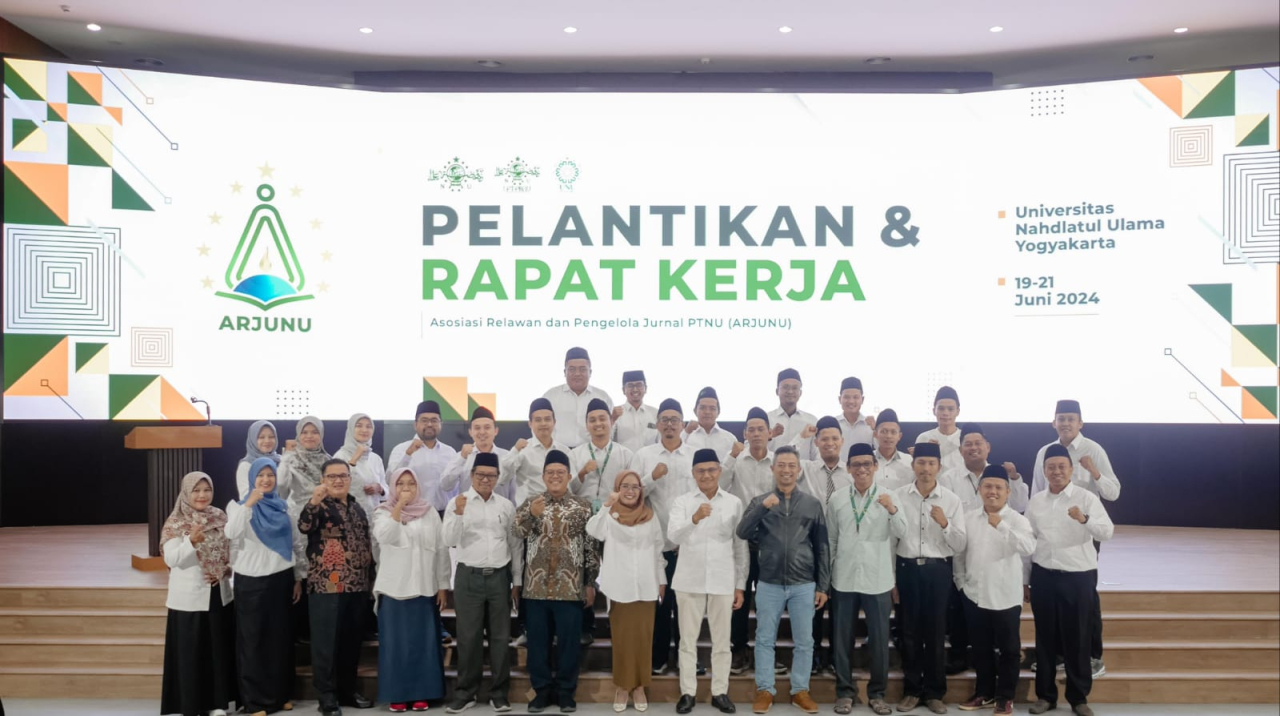 Pengurus baru Asosiasi Relawan dan Pengelola Jurnal Nahdlatul Ulama (Arjunu) periode 2024-2029. AyoFoto/Humas Arjunu