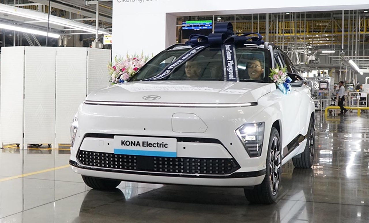 Hyundai All New KONA Electric hadir menggunakan baterai yang diproduksi oleh PT HLI Green Power di Indonesia yang telah diresmikan 3 Juli lalu. Foto/Hyundai