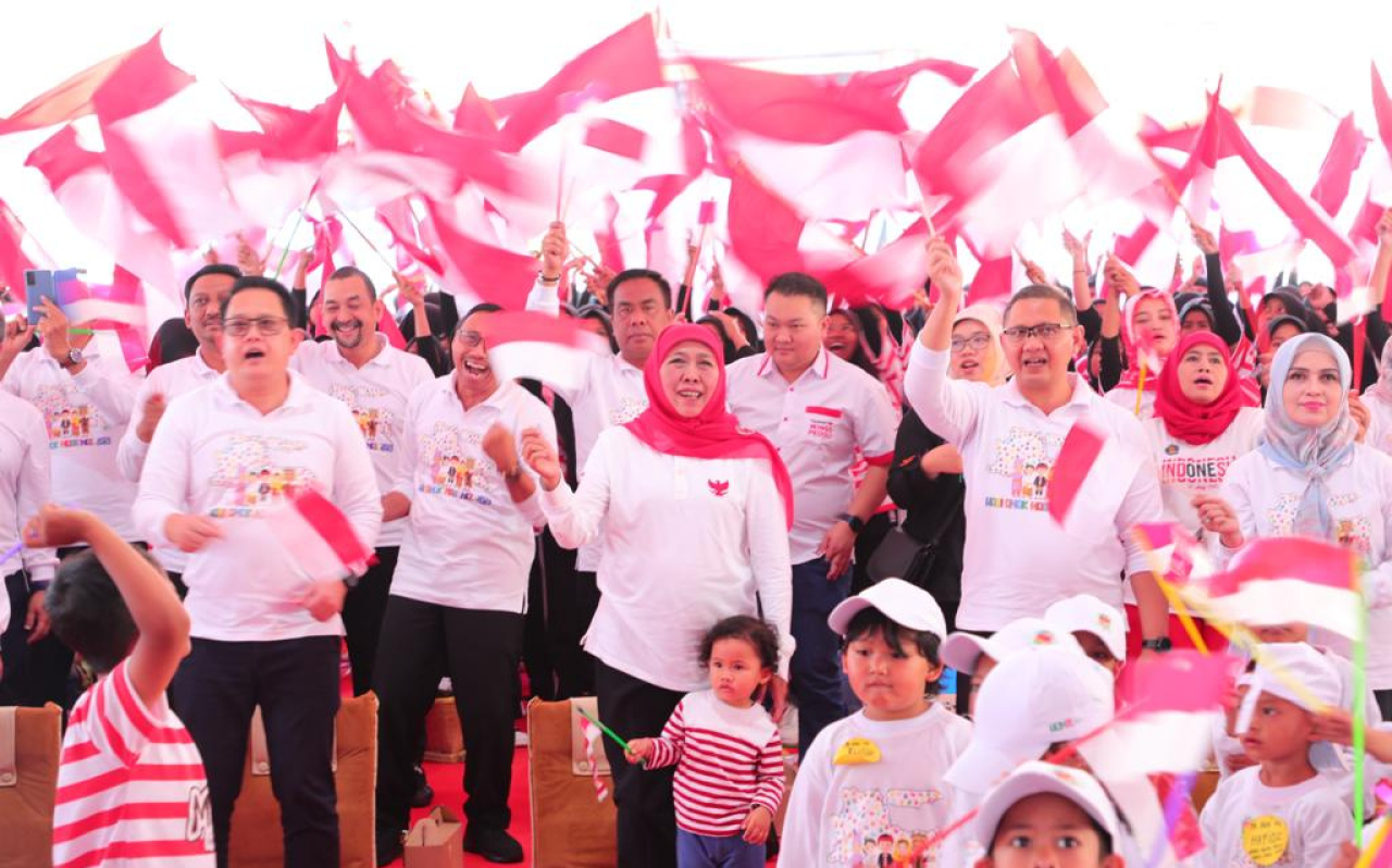 Khofifah mengajak semua pihak untuk bersama-sama melindungi anak Indonesia dari kekerasan dan kejahatan anak. Foto/AyoJatim