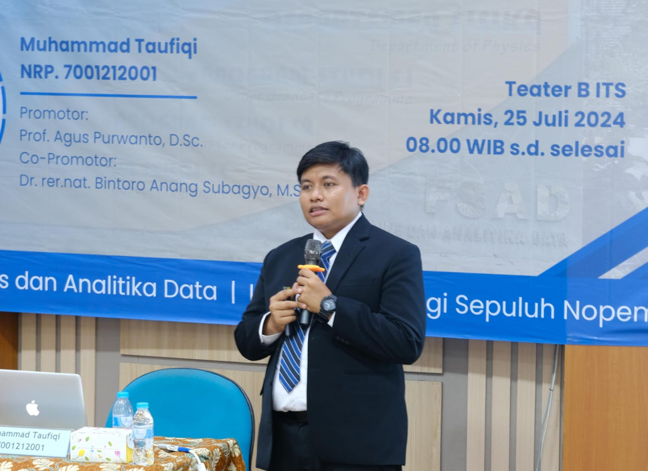 Muhammad Taufiqi, doktor Fisika berprestasi dari ITS dengan publikasi 5 jurnal internasional bereputasi Q1. Foto/Humas ITS
