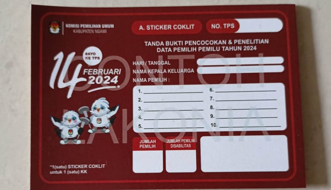Stiker tanda coklit. Foto/KPU