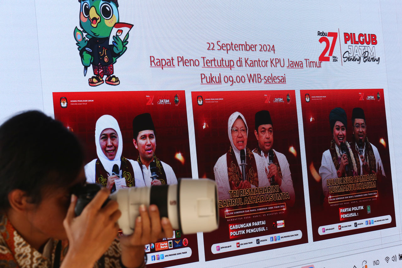 Tiga Srikandi Jarim Khofifah Indar Parawansa, Tri Rismaharini, dan Luluk Nur Hamidah. Foto/Alim Perdana
