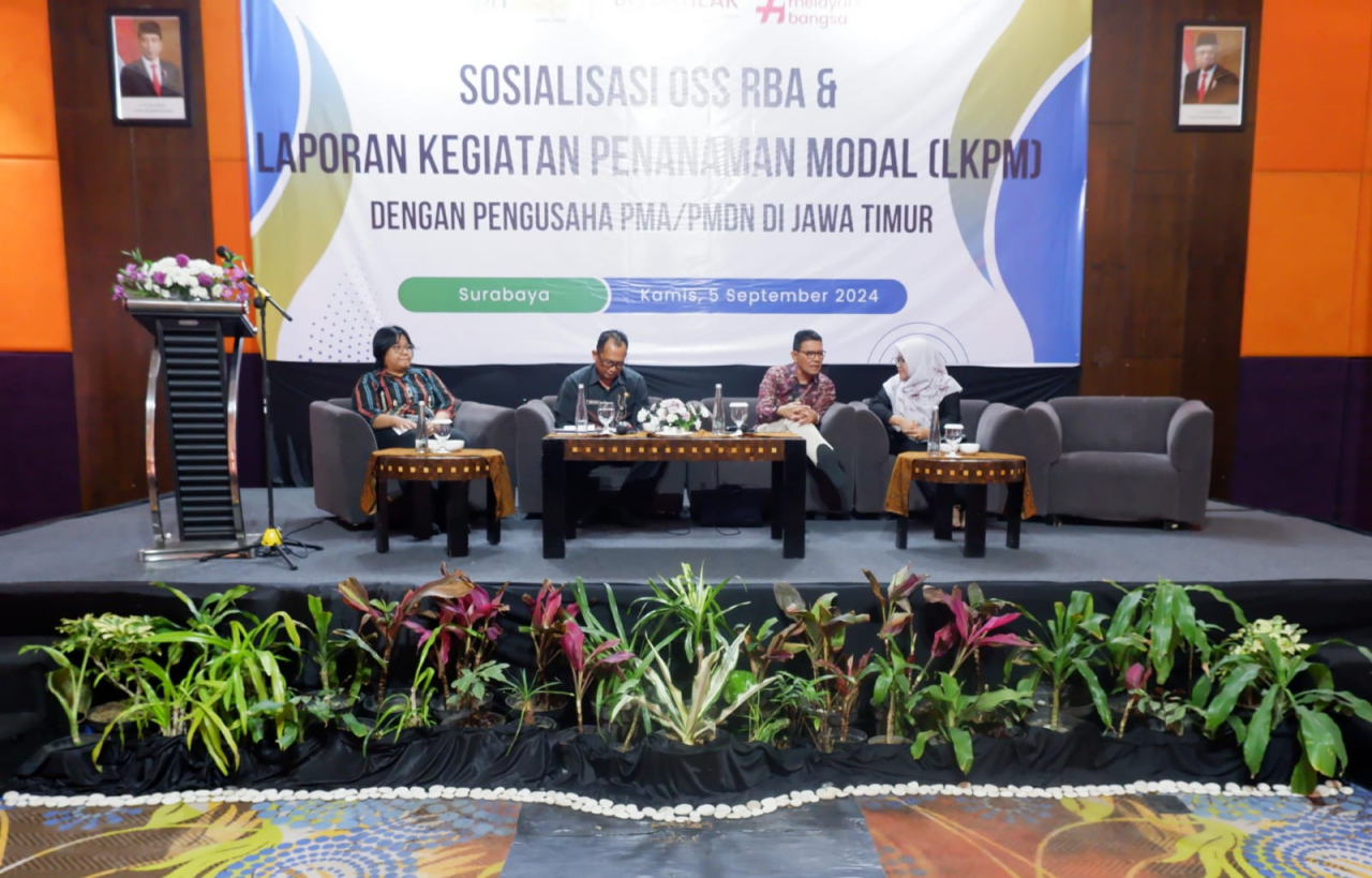 Sosialisasi OSS RBA dan LKPM dengan Perusahaan PMA/PMDN di Jawa Timur, Kamis (5/9/2024). Foto/Ayojatim