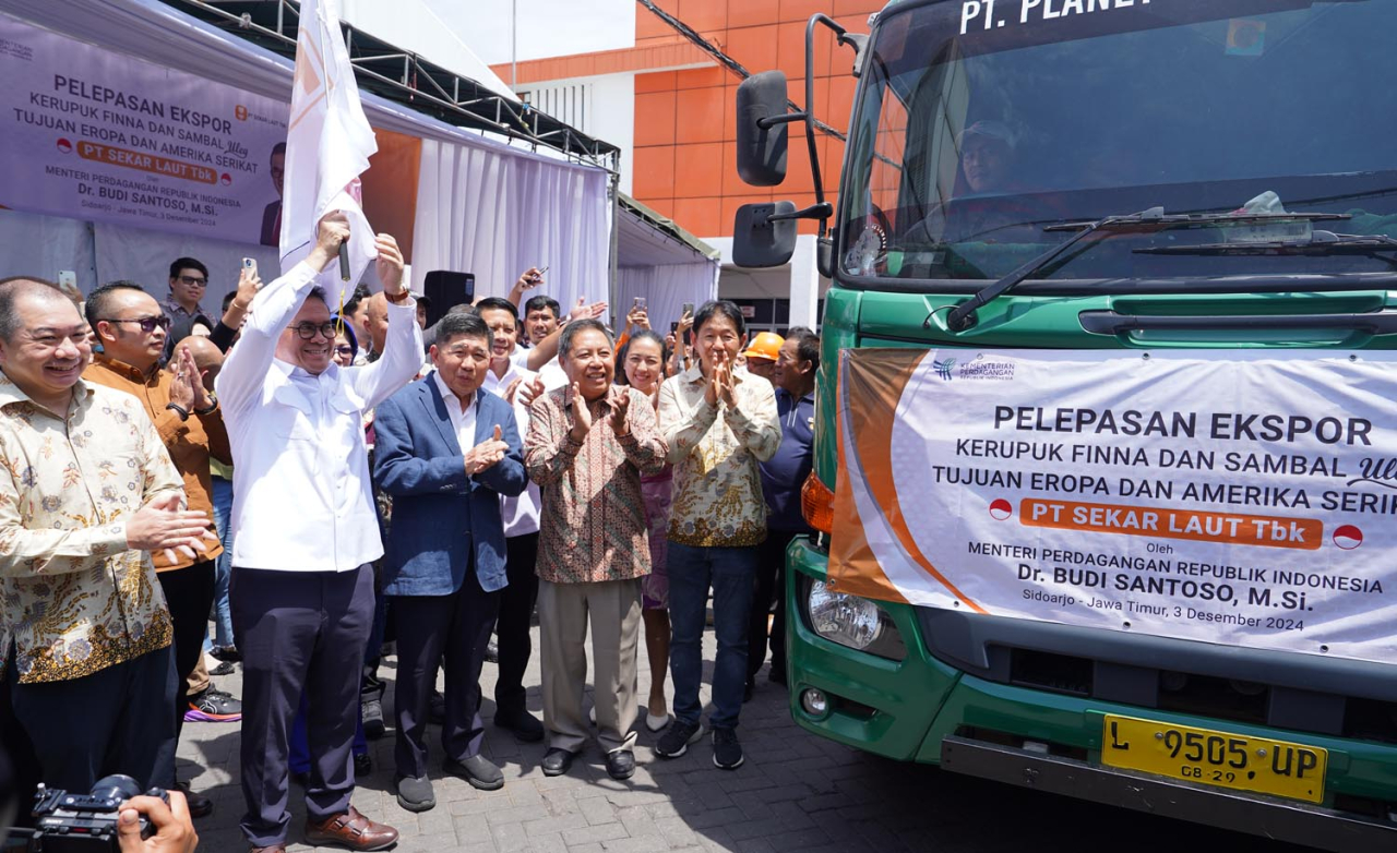 Pelepasan ekspor dilakukan pada Selasa, (3/12) di PT Sekar Laut, Sidoarjo, Jawa Timur. Foto/Humas Kemendag