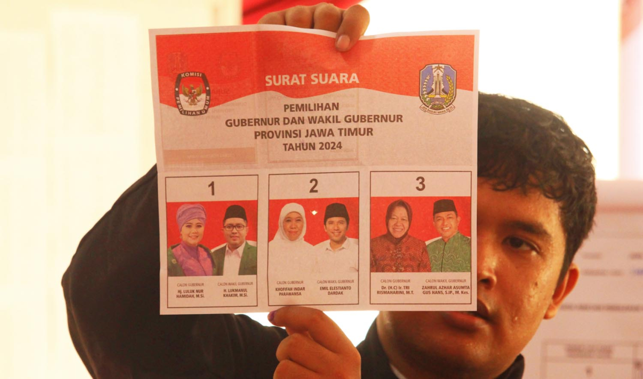 Perhitungan suara Pemilihan Gubernur (Pilgub) Jatim 2024. Foto/Media Center KPU Jatim