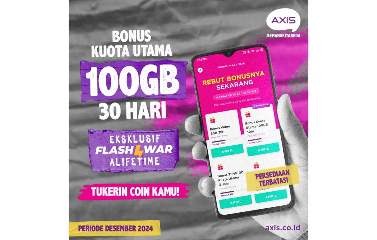 AXIS Hadirkan Promo Seru untuk Nataru 2024: Nikmati Kuota Melimpah, Flash Sale, dan Promo Lainnya