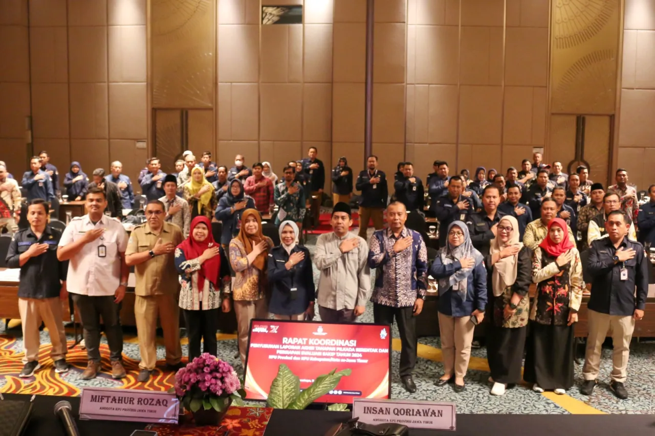 KPU Jatim Gelar Rapat Koordinasi untuk Evaluasi Pilkada Serentak dan SAKIP 2024