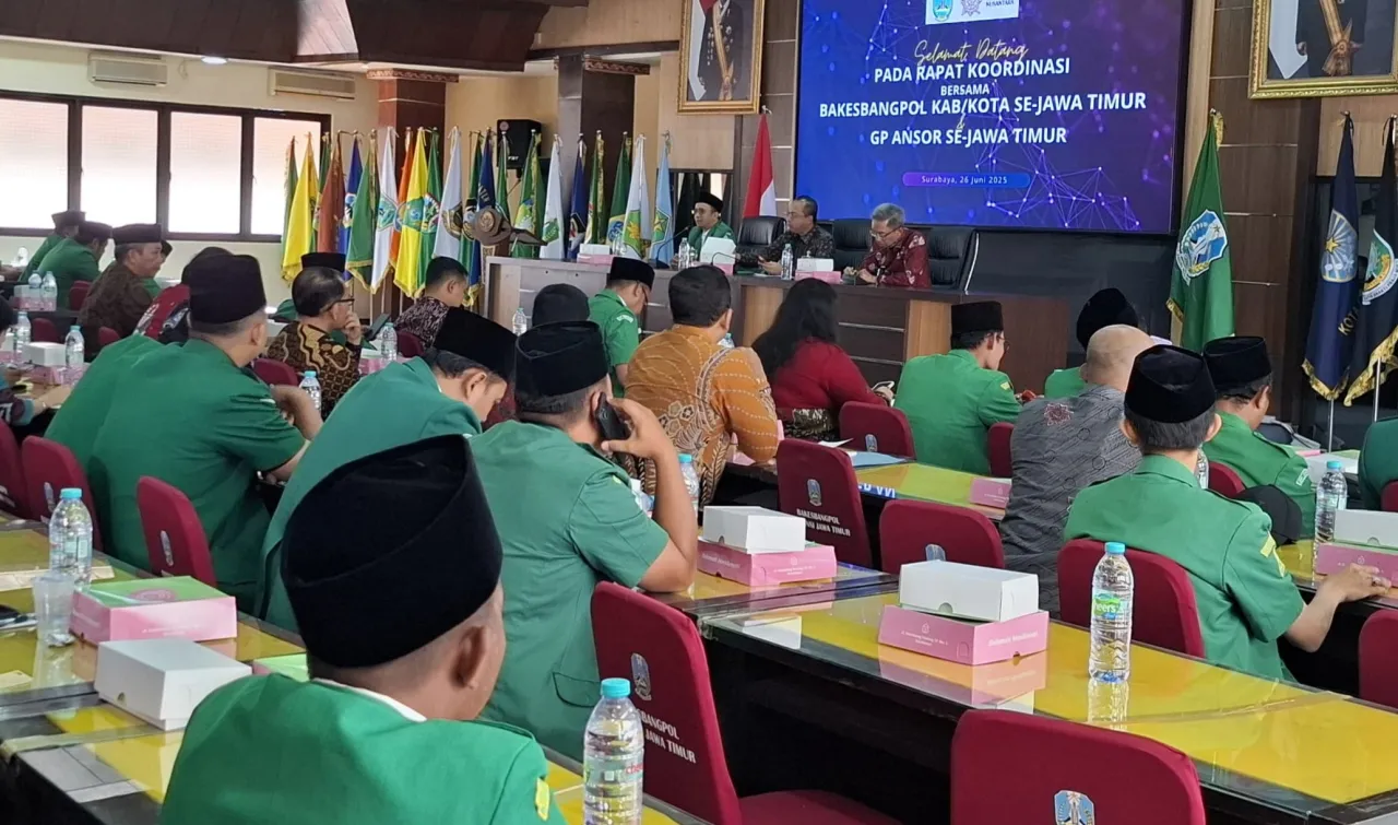 Perkuat Konsolidasi Politik, GP Ansor Rakor dengan Bakesbangpol Jatim