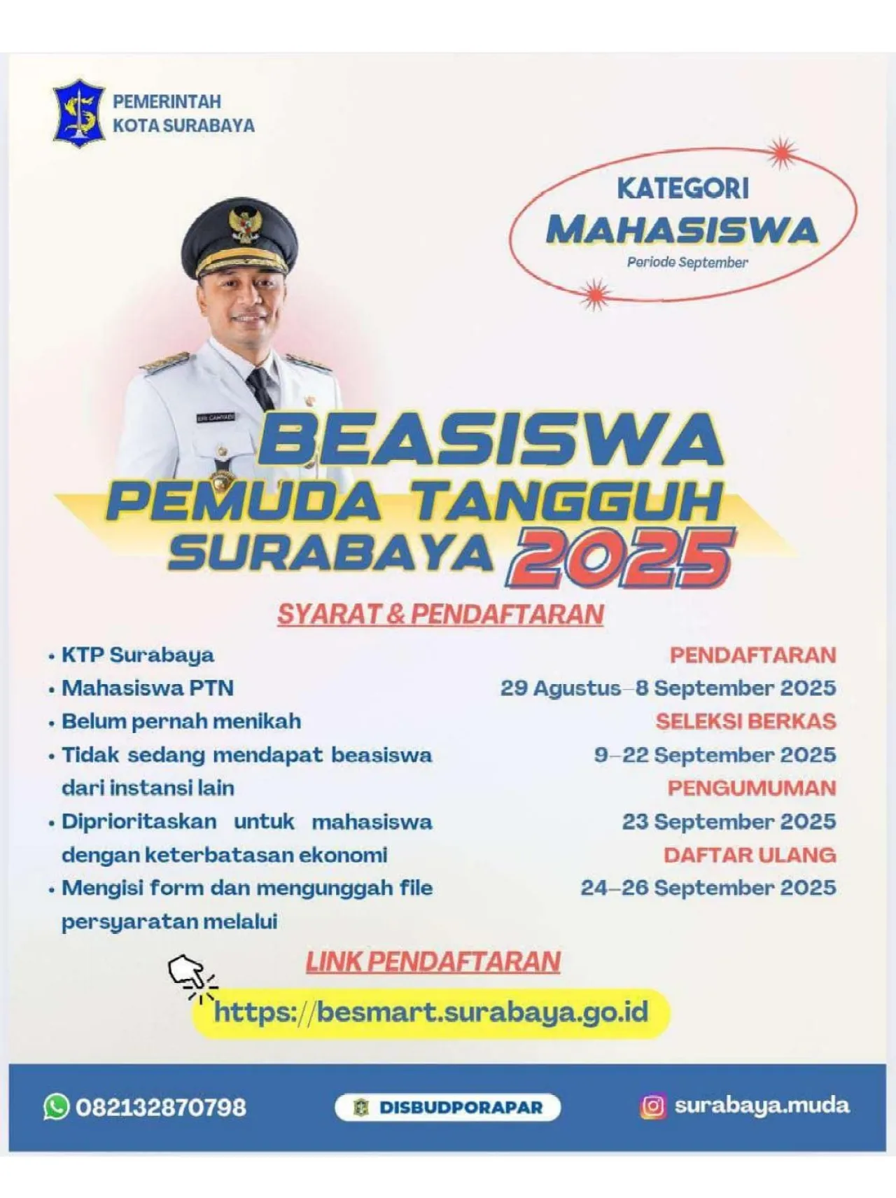 Beasiswa Pemuda Tangguh Surabaya 2025 Dibuka, Simak Syarat dan Jadwal Pendaftaran