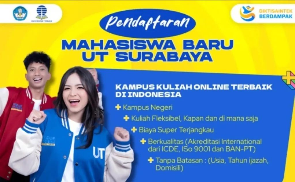 UT Surabaya Buka Pendaftaran Mahasiswa Baru Semester Genap 2025/2026, Catat Jadwal dan Syaratnya