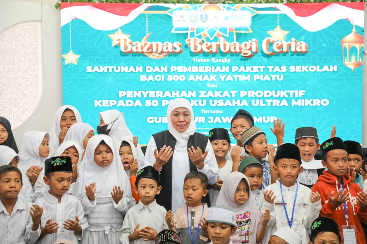 Khofifah Indar Parawansa mengapresiasi peran Badan Amil Zakat Nasional (BAZNAS) dalam upaya pengelolaan zakat produktif untuk meningkatkan kesejahteraan masyarakat. foto: KIP/FJN