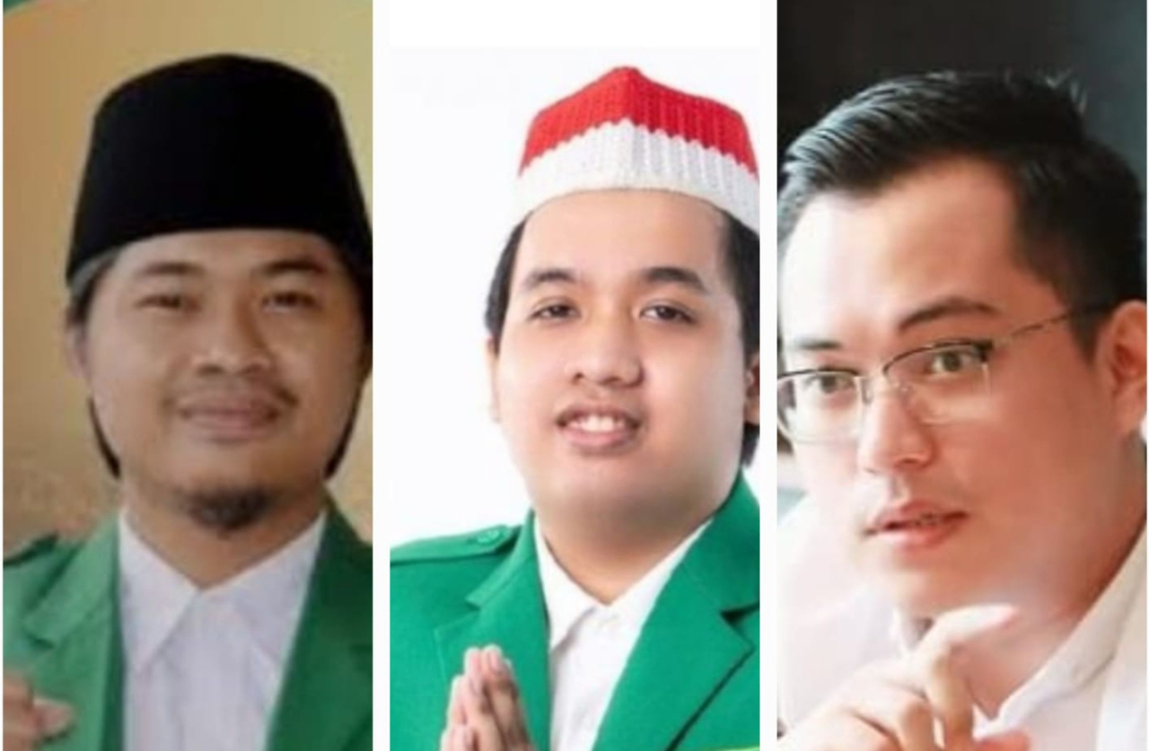 Kandidat Ketua Ansor Surabaya: Rizam Syafiq, Ali Mannagalli Parawansa, Ahmad Maududi. foto: kolase/AJ