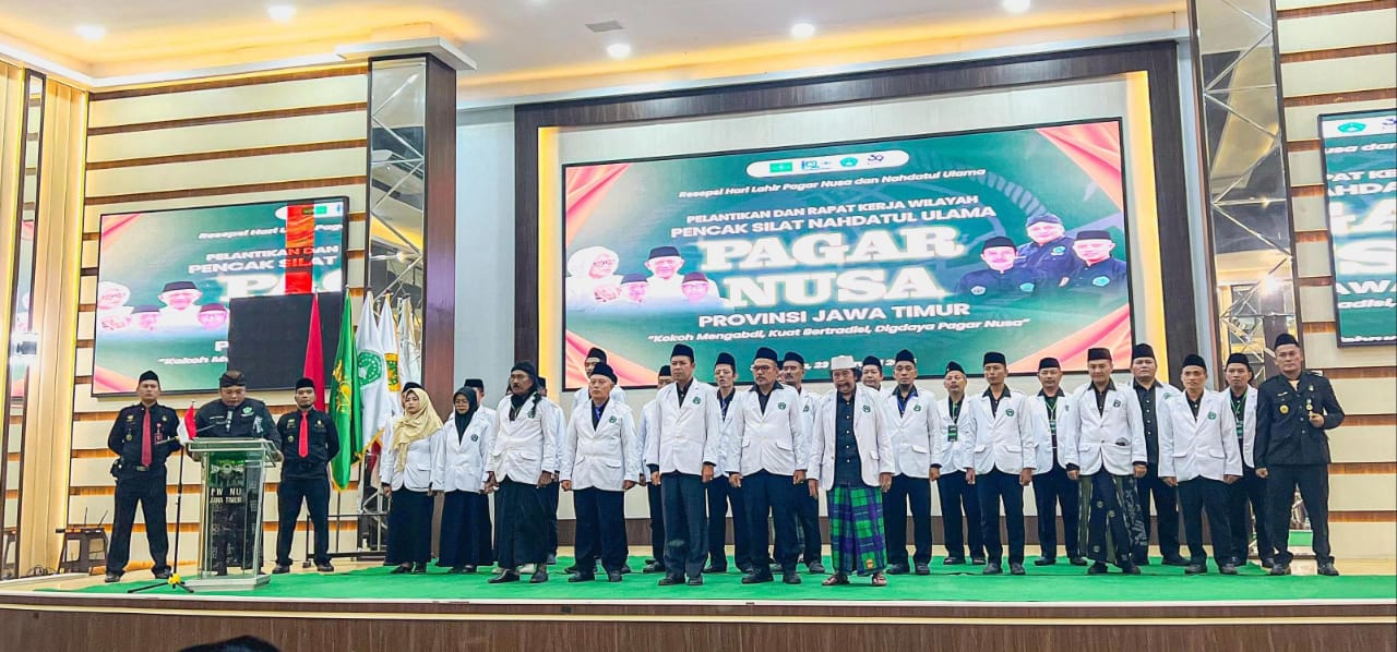 Gus Nabil Lantik Pengurus PW Pagar Nusa Jawa Timur masa khidmat 2024-2029. foto: pagar nusa/ayojatim