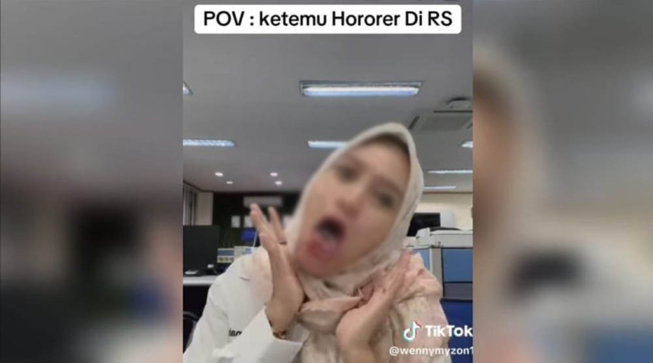 Foto tangkapan layar VT oknum karyawan PT Timah yang menghina tenaga honorer harus antrean BPJS.