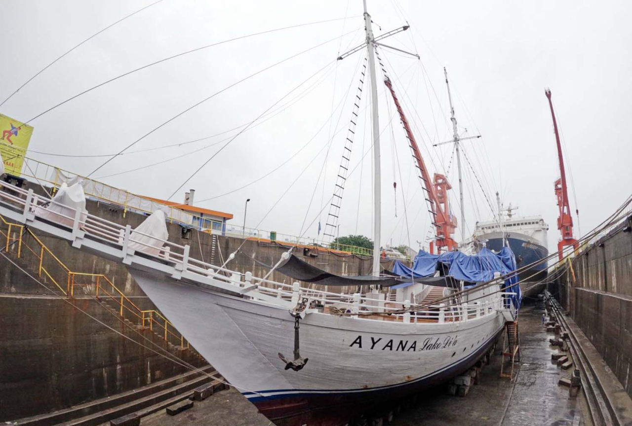 PT PAL konsisten memberikan layanan Maintenance, Repair, and Overhaul (MRO) kapal komersial berkualitas tinggi. Foto: PT PAL for Ayojatim