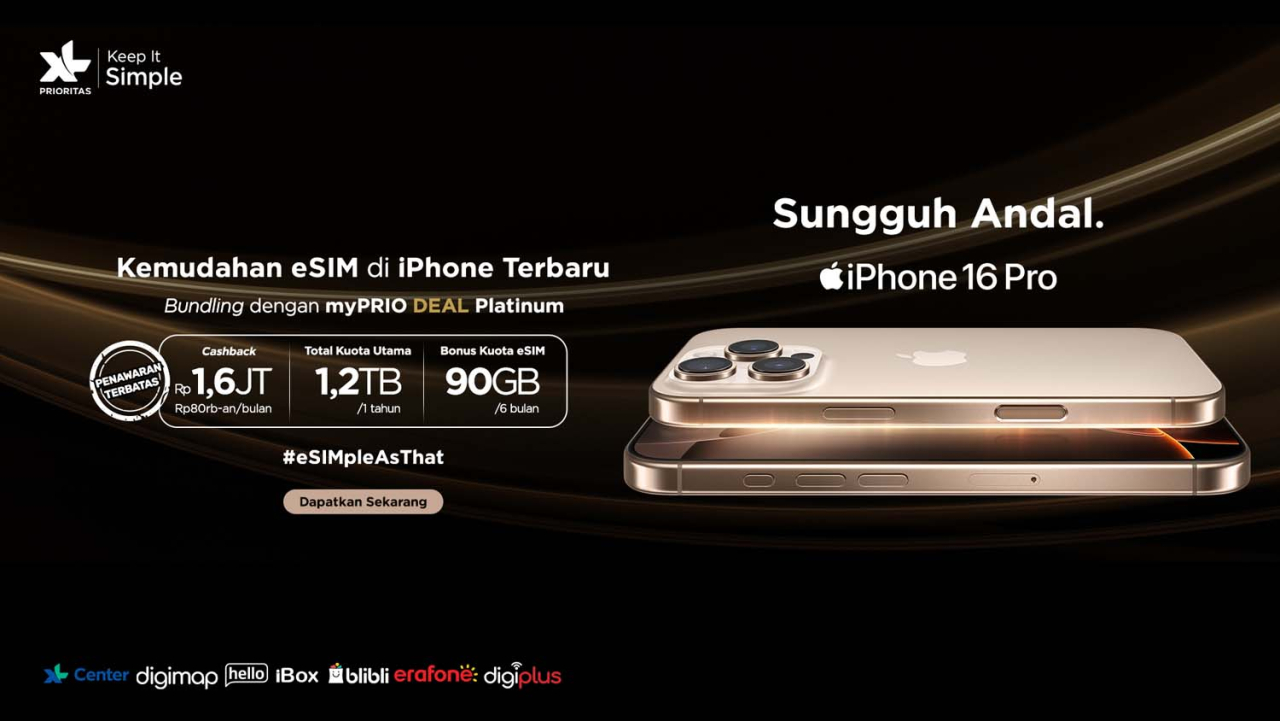 Beli iPhone 16, Dapat Kuota Gratis & Cashback Jutaan Rupiah dari XL Axiata