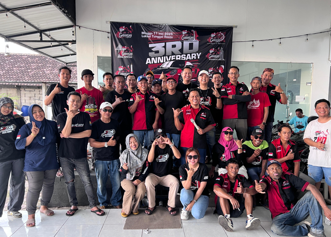Salah satu komunitas mobil, Garangan Squad Region Jatim saat gelar Anniversary, Minggu 11 Mei 2025. Foto/Ayojatim