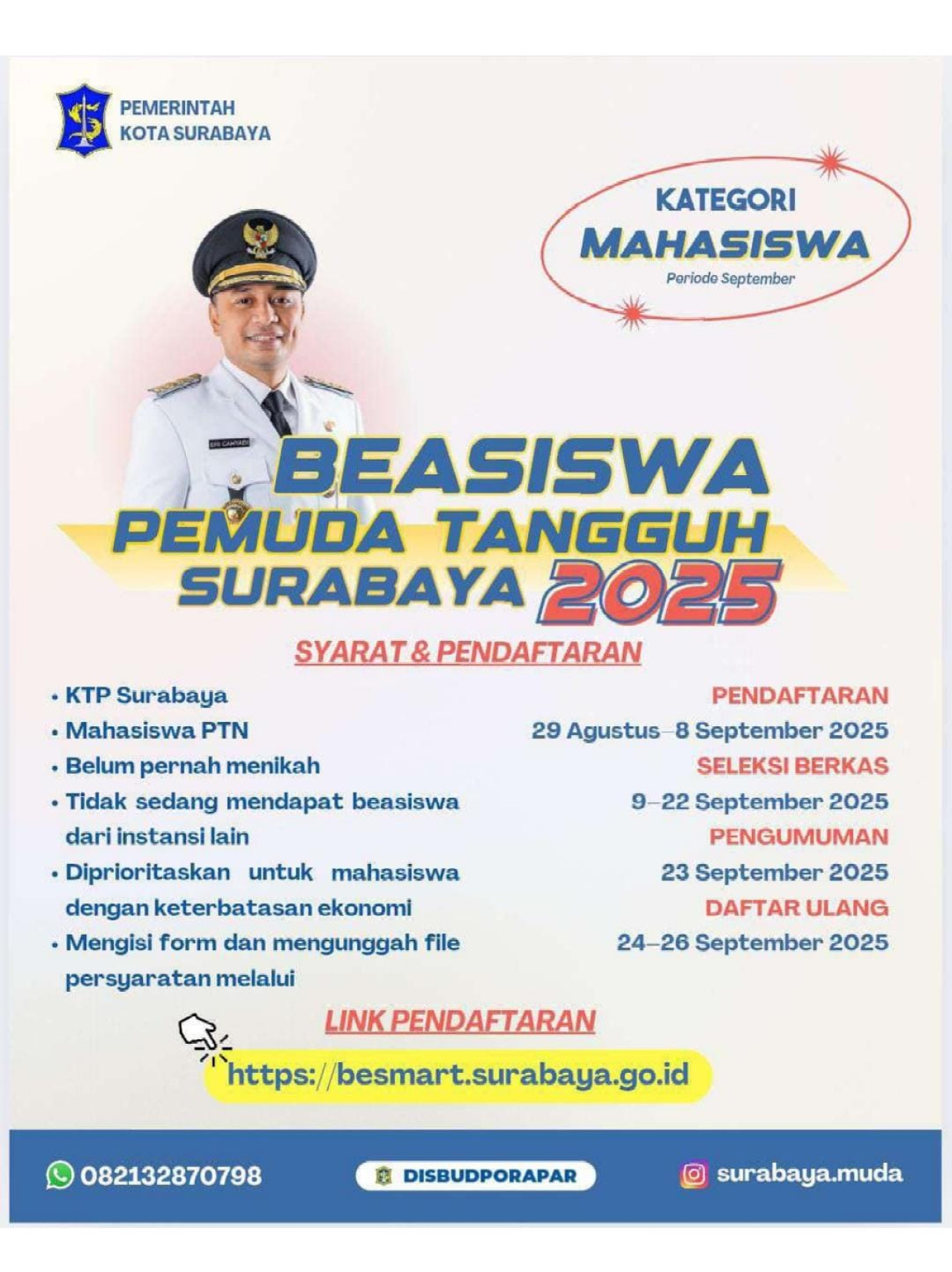 Beasiswa Pemuda Tangguh Surabaya 2025 Dibuka, Simak Syarat dan Jadwal Pendaftaran