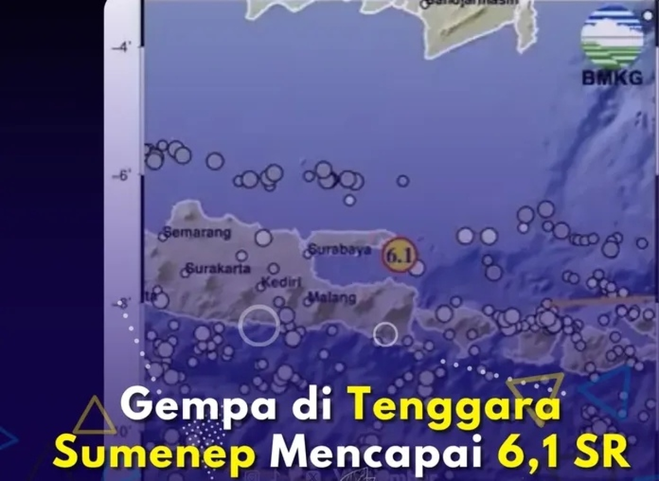 Tangkapan layar informasi gempa Sumenep. Foto: Instagram @bmkg