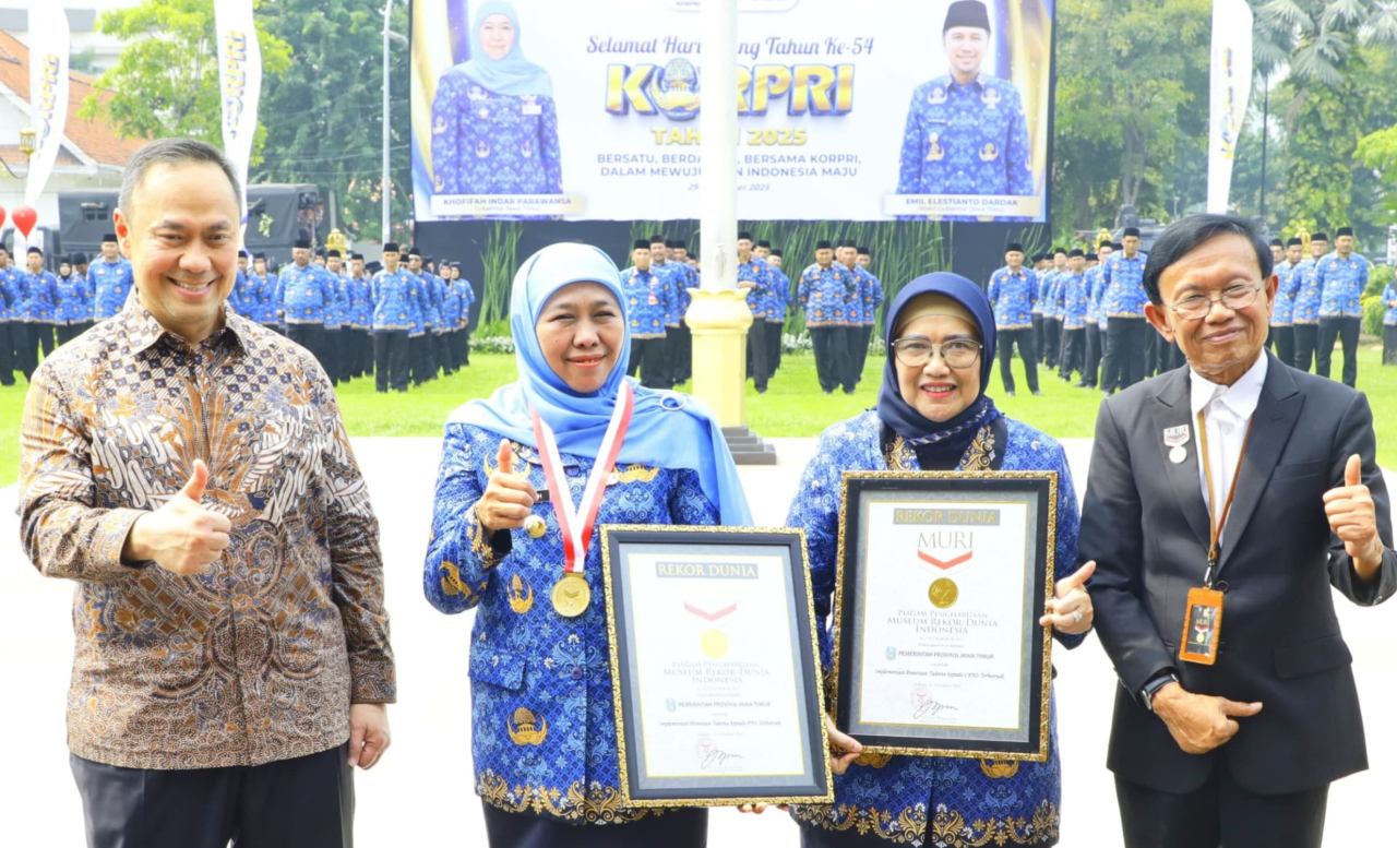 Pemetaan Talenta PNS dan CPNS Jatim Cetak Rekor MURI, Gubernur Khofifah: Fondasi Birokrasi Berkelas dan Berintegritas