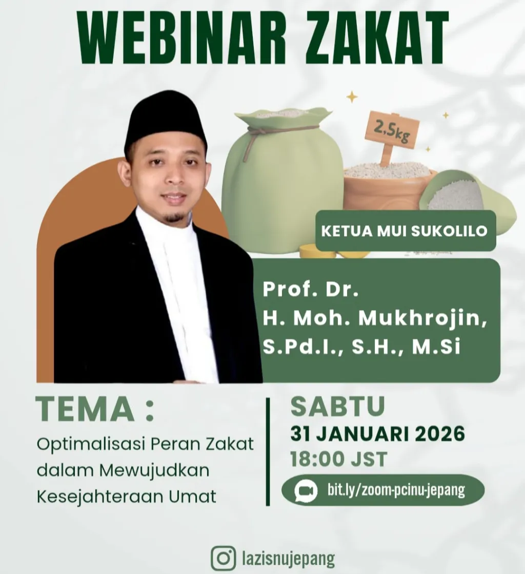 Warga Nahdliyin Jepang Gelar Webinar Zakat di 1 Abad NU Masehi