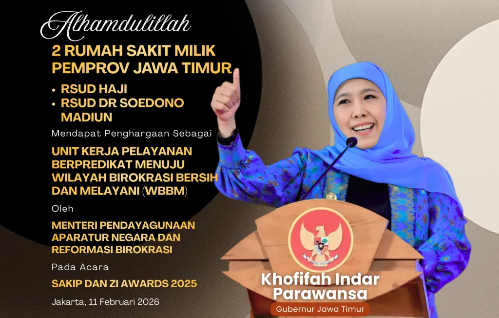 Dua RSUD Pemprov Jatim Sabet Predikat Wilayan Birokrasi Bersih Melayani  2025 dari Kementerian PANRB