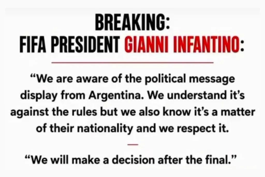 Viral Kutipan Gianni Infantino soal Argentina dan Pesan Politik, Benarkah FIFA Akan Tunda Sanksi hingga Final?