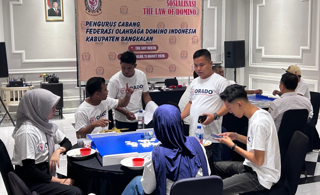Dihadiri Kepala Dispora, ORADO Bangkalan Sosialisasikan Olahraga Domino ke Pelajar