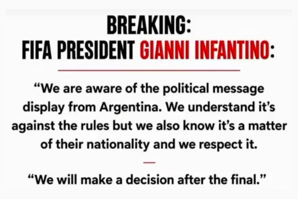 Viral Kutipan Gianni Infantino soal Argentina dan Pesan Politik, Benarkah FIFA Akan Tunda Sanksi hingga Final?