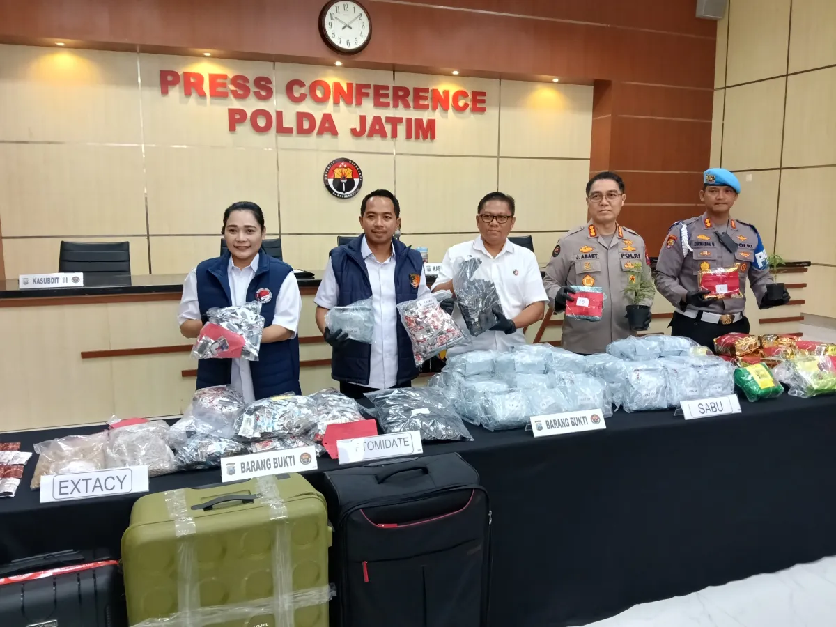 Polda Jatim Ringkus Jaringan Narkoba, Sita 86 Kg Sabu dan Bongkar Modus Liquid Vape Etomidate