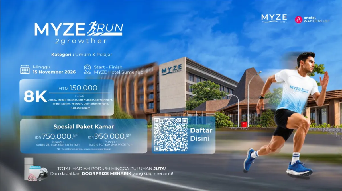 Rayakan 2 Tahun Perjalanan, MYZE Hotel Sumenep Akan Gelar Event Lari Berhadiah Puluhan Juta Rupiah